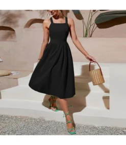 Commuting Slim Solid Color All-Match Temperament Suspender Dress Wholesale Dresses SDV464506