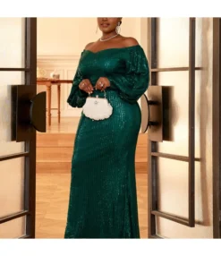 Elegant One-Neck Strapless Banquet Lantern Sleeve Dress Wholesale Dresses N4623050600010