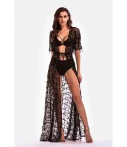 Tassel Sequins Sheered Dress