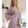 3 PCS Satin Sleepwear Set Kimono Nightgown + Cami Dress + Belt
