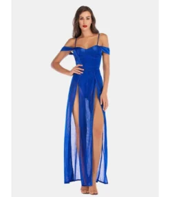 Off-shoulder Sexy Split Hem Club Maxi Dress 210519177