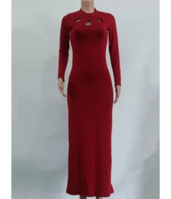 Elegant Hollow Skinny Party Long Maxi Dress 210727755