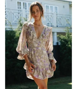 Vogue Bohemian Back Lace-up Pleated Holiday Dress 210728132