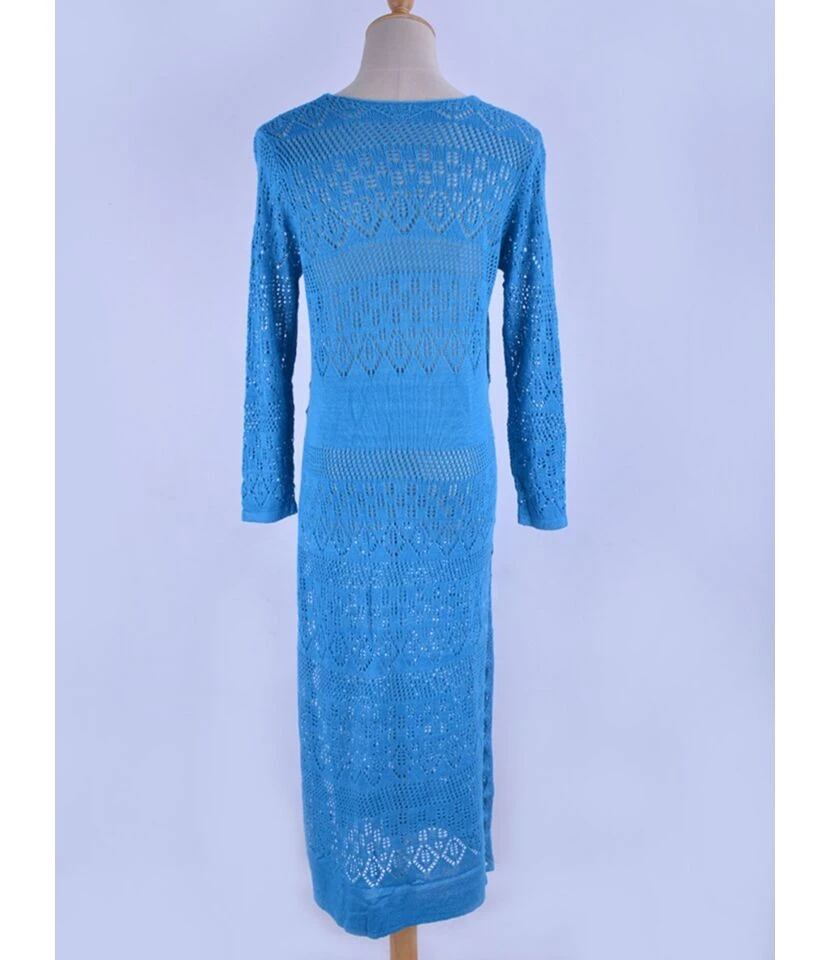 Good Design Knit Beach Wear Long Sleeve Dress Bikini Tunic 210817192 - Image 5