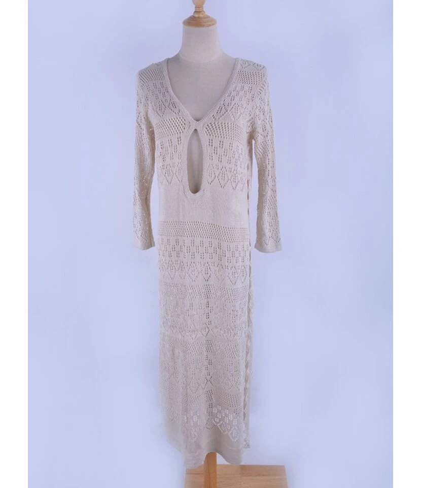 Good Design Knit Beach Wear Long Sleeve Dress Bikini Tunic 210817192 - Image 14