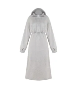 Hit Color Plus Size Hoodie Dress SD180024