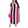 V Neck Striped Plus Size Maxi Dress SD130017