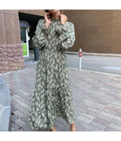 Wholesale Swing Floral Long Sleeve Maxi Dress SD201098