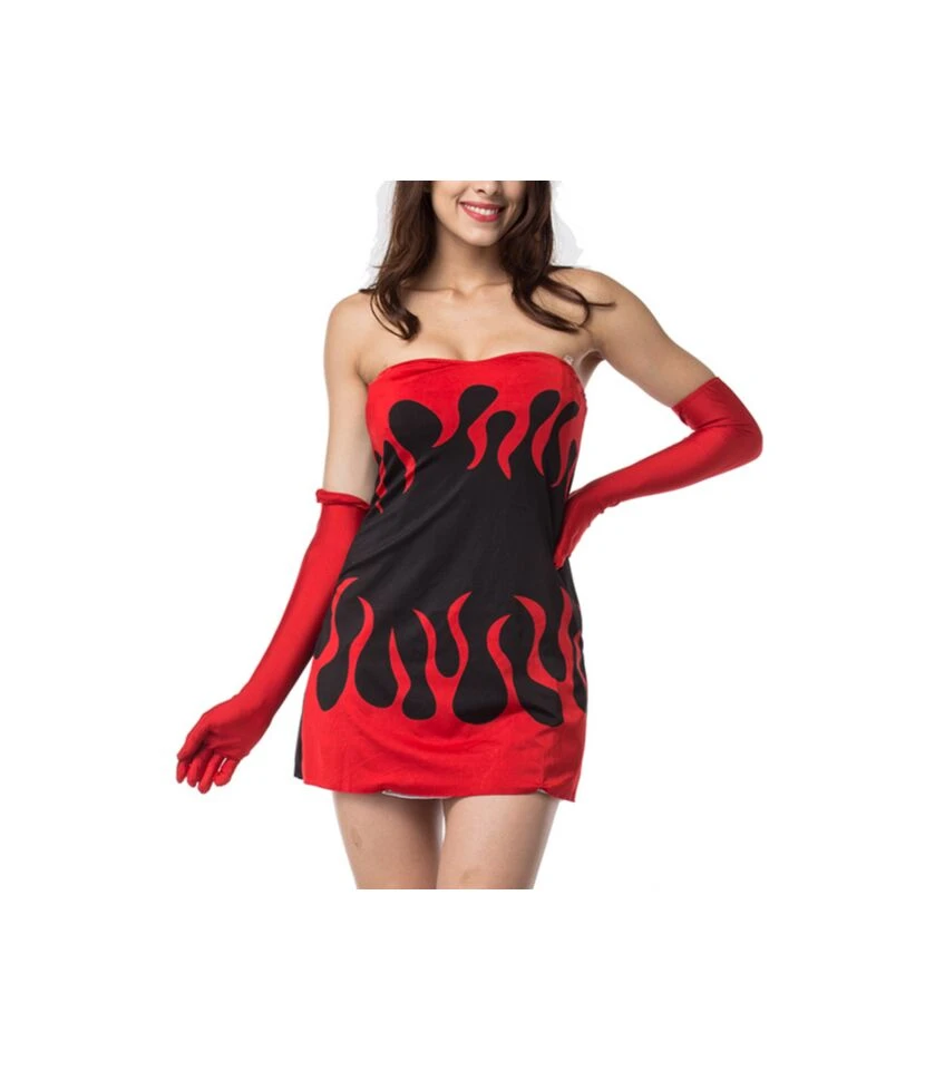 Halloween Vampire Devil Style Sexy Tube Mini Dress Wholesale Sets Clothing SON561841