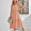 Casual V-Neck Sleeveless Loose Smocked Tank Dress Wholesale Dresses SDN538805
