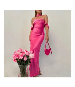 Irregular Elegant Solid Color Halter Party Dress Wholesale Dresses N4623070800021