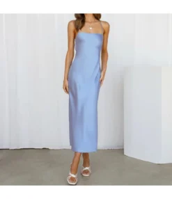 Fashion Sexy Slim Cross-Tie Dress Solid Color Backless Wholesale Dresses SDN560134