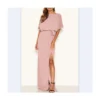 Elegant Slit Solid Color Shoulder Sleeve Party Dress Wholesale Dresses N4623051900064