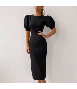 Wholesale Midi O-Neck Dress Elegant SD180178