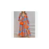 Printed Fashion Open Back Cutout Lantern Sleeve Sling Swing Dress Crossover Wrap Chest Vacation Wholesale Maxi Dresses SD531296
