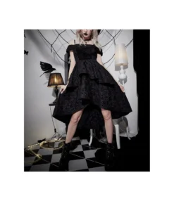 Gothic Wind Slim Waist One-Piece Neckline Sling Dress Wholesale Dresses V5923041900051