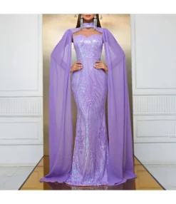 Sequin Halter Neck Raglan Party Dress Mermaid Maxi Dress Wholesale Womens Clothing N3823110400013