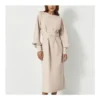 Tie Niche Solid Color Long-Sleeved Commuter Midi Dress Wholesale Dresses SDV463828