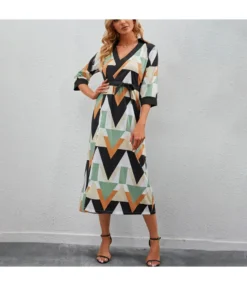 Wholesale Printing Casual Midi Dress SD200045