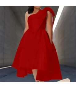 Xmas Wholesale Irregular Side Bow-Knot Party Dress Wholesale