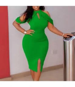 Sexy Sleeveless Round Neck Strapless Hip Open Dress Wholesale Dresses N5323032800161