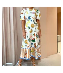 Personalized Fashionable Graffiti Print Slim Fit Dress Wholesale Womens Clothing N3823080800029