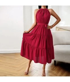 Elegant Solid Color Elegant Sleeveless Dress Wholesale Dresses N4623041900018