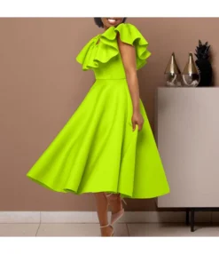 Ruffle Swing Solid Color Sleeveless Party Dress Wholesale Dresses N4623050300074