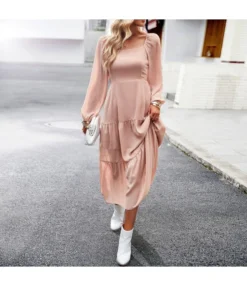 Solid Color Square Neck Temperament Elegant Dress Wholesale Dresses