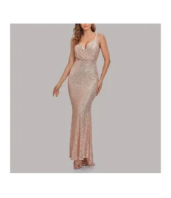 Deep-V Sling Slim Fishtail Sequin Prom Evening Dress Wholesale Maxi Dresses SDN535236