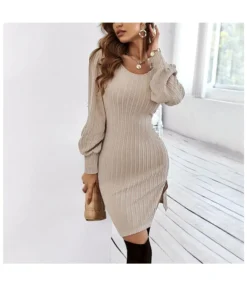 Sexy Backless Splicing Lace Bag Hip Long-Sleeved Bodycon Twist Dress Wholesale Dresses SDN538012